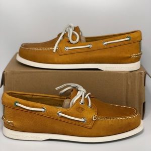 $98 NWT Authentic Sperry Original Boat Shoe Supreme Quality Brown Leather US 8M
